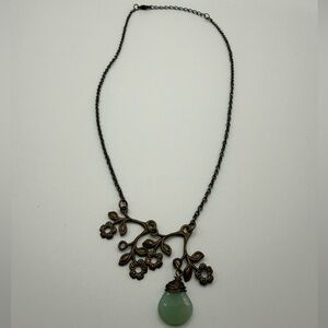 🛍️Vintage Copper Opal Color Gem Branch Flower Necklace